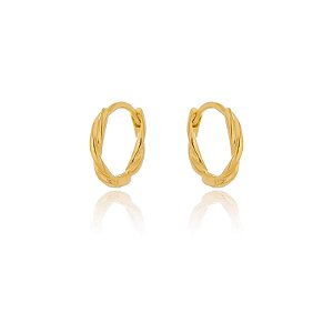 Brinco Argola Fio Torcido G Folheado a Ouro 18k