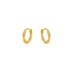 Brinco Argola Fio Torcido M Folheado a Ouro 18k