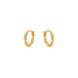 Brinco Argola Fio Torcido M Folheado a Ouro 18k