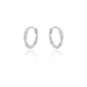 Brinco Argola Fio Torcido M Folheado a Prata 925