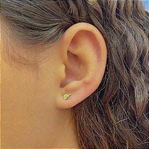 Brinco Folha Desenhada Folheado a Ouro 18k