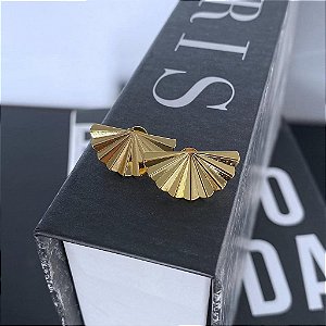 Brinco Leque Orgânico Folheado a ouro 18K