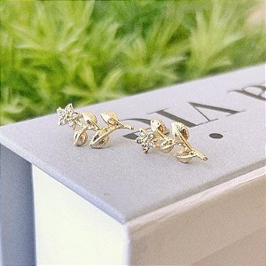 Brinco Ramo de Flores Folheado a ouro 18K