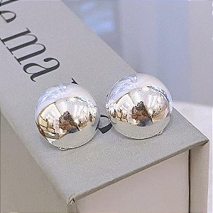 Brinco Redondo Liso Folheado a Prata 925