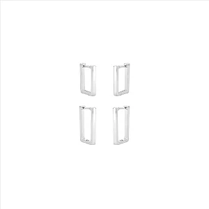 Duo Argola Lisas Retangulares