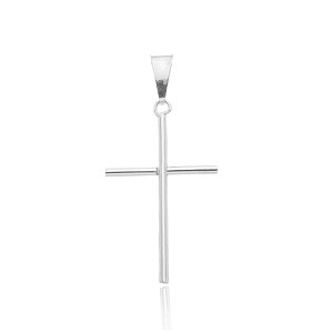 Pingente Cruz Palito 2cm Folheado a Prata 925