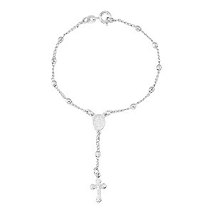 Pulseira Terço Clássico Folheada a Prata 925