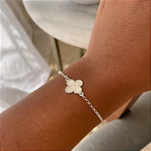 Pulseira Trevo Vintage Alhambra Folheado a Prata 925
