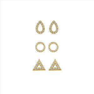 Trio cravejado vazado