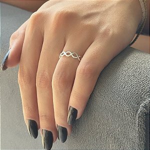 Anel Fios Entrelaçados Lisos Folheado a Prata 925