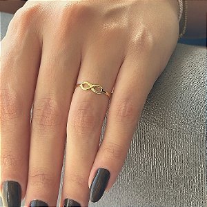 Anel Infinito Folheado a Ouro 18k