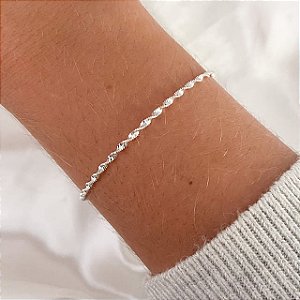 Pulseira Heringbone Torcida Folheado a Prata 925