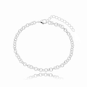Pulseira Elo Português 4Mm Folheado a Prata 925