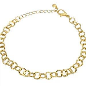 Pulseira Correntinha Coração Pingente Coração Cravejado Folheado a Prata 925