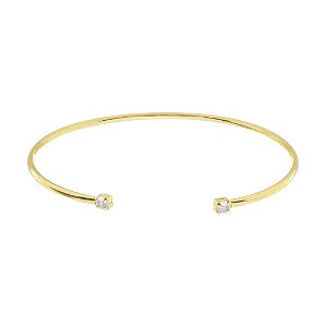 Bracelete Aberto Zircônias Folheado a Ouro 18K