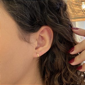 Brinco Argola Fio Liso Reto P Folheado a Ouro 18K