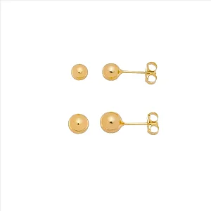 Duo de Bolinhas G e M Folheado a Ouro 18K