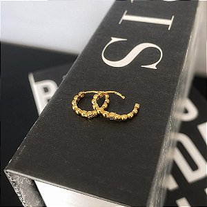 Brinco Argola Aro Esferas G Folheado a Ouro 18K