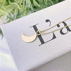 Colar Correntinha Lua Lisa Folheado a ouro 18K