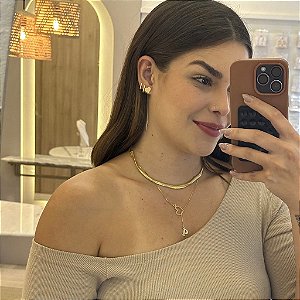 Brinco Earline Fio Veneziano Coracao Liso Folheado q Ouro 18k