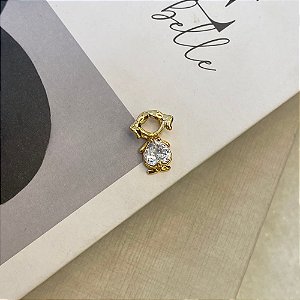 Colar Menina Coração Zircônia Cristal Folheado a Ouro 18K