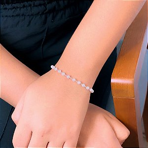 Pulseira Pérolas 0.3mm Folheado a Prata 925