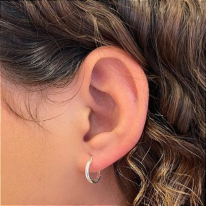 Brinco Argola Fio Tubo P Folheado a Prata 925