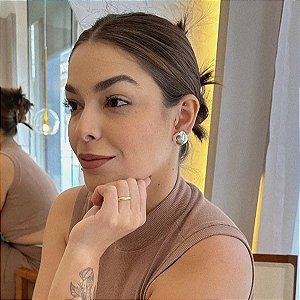 Brinco Quadrado Liso Folheado a Prata 925