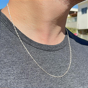 Colar Elo Cartier 60cm Folheado a Prata 925