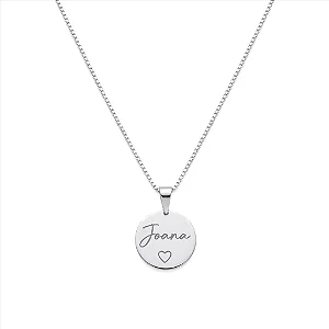 Colar Moeda Personalizada Prata Folheado a Prata 925