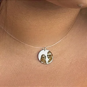 Nylon Moeda Personalizada Foto Folheado a Prata 925