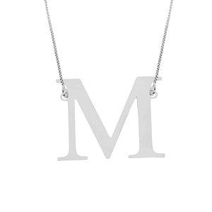 Monograma Liso 1 Letra Folheado a Prata 925