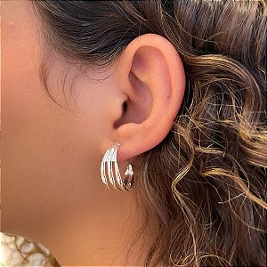 Brinco Argola 3 Fios Lisos