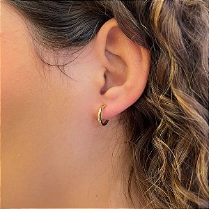 Brinco Argola Fio Tubo P Folheado a Ouro 18k