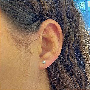 Brinco Estrela Lisa PP Folheado a Prata 925
