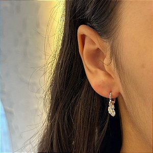 Brinco de Argola com 3 Pingentes de Navete Cristal Folheado a Prata 925