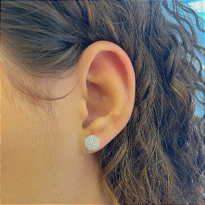 Brinco Chuveiro Médio Cristal Folheado a Prata 925