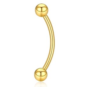 Piercing Bananinha 12mm Folheado a Ouro 18K