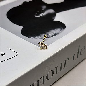 Piercing Bananinha Leque Navetes Folheado a Ouro 18k