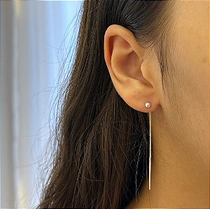 Brinco Earline Bolinha Folheado a Prata 925