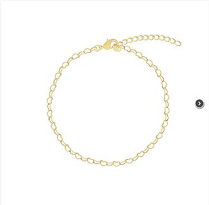 Pulseira Infantil Corações Vazados Folheado a Ouro 18k