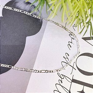 Colar Grumet 3x1 60cm Folheado a Prata 925
