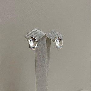 Brinco Geométrico Orgânico Folheado a Prata 925