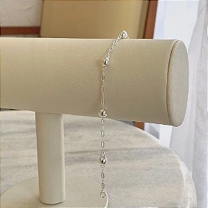 Pulseira Cartier 0,7mm com 5 Bolas Folheado a Prata 925