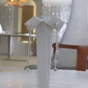 Aplique 3 Franjas com Ponto de Luz Folheado a Prata 925