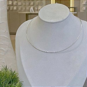 Chocker Aro Fio Liso Folheado a Prata 925