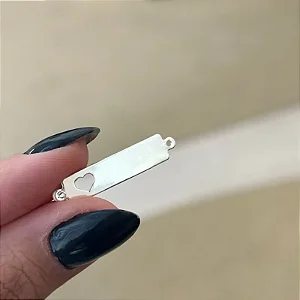 Pulseira Infantil Placa Coração Vazado