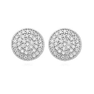 Brinco Chuveiro Cristal com Trabalho Lateral Folheado a Prata 925