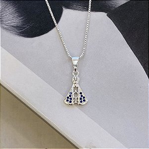 Colar de Nossa Senha Aparecida Desenhado Folheado a Prata 925