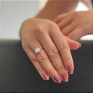 Anel Chuveiro Grande Ponteiras Folheado a prata 925